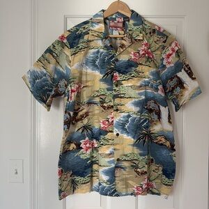VTG Hawaiian Shirt beach scene authentic Made in Hawaii XL or L single stitch